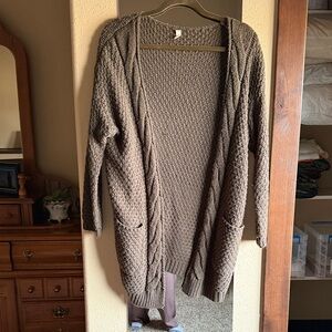 Cozy Brown Cable Knit Women's Sweater